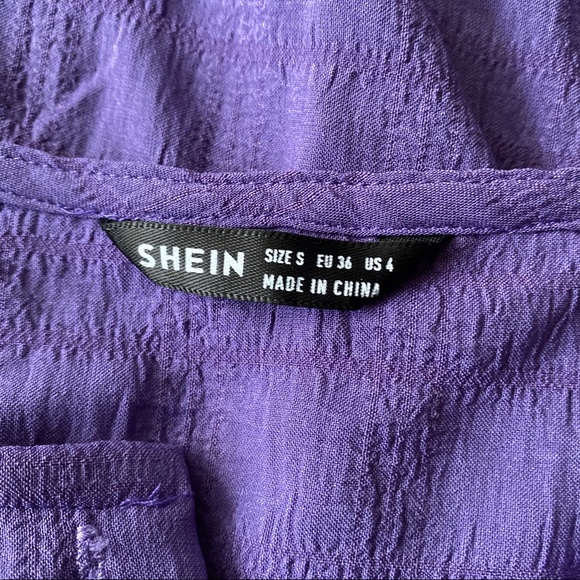 💜 SHEIN BOHO PURPLE RUFFLE LONG SLEEVE MAXI DRESS! - Picture 6 of 12